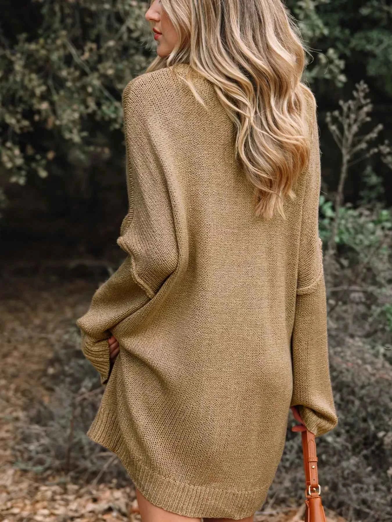 Oversize Drop Shoulder Slouchy Sweater Dress