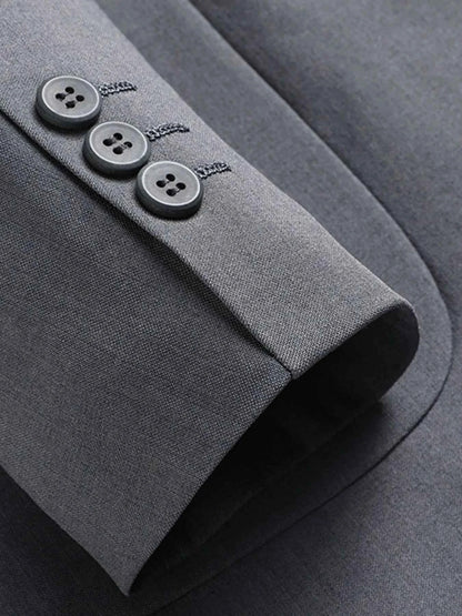 Men's Lapel Collar Long Sleeve Blazer
