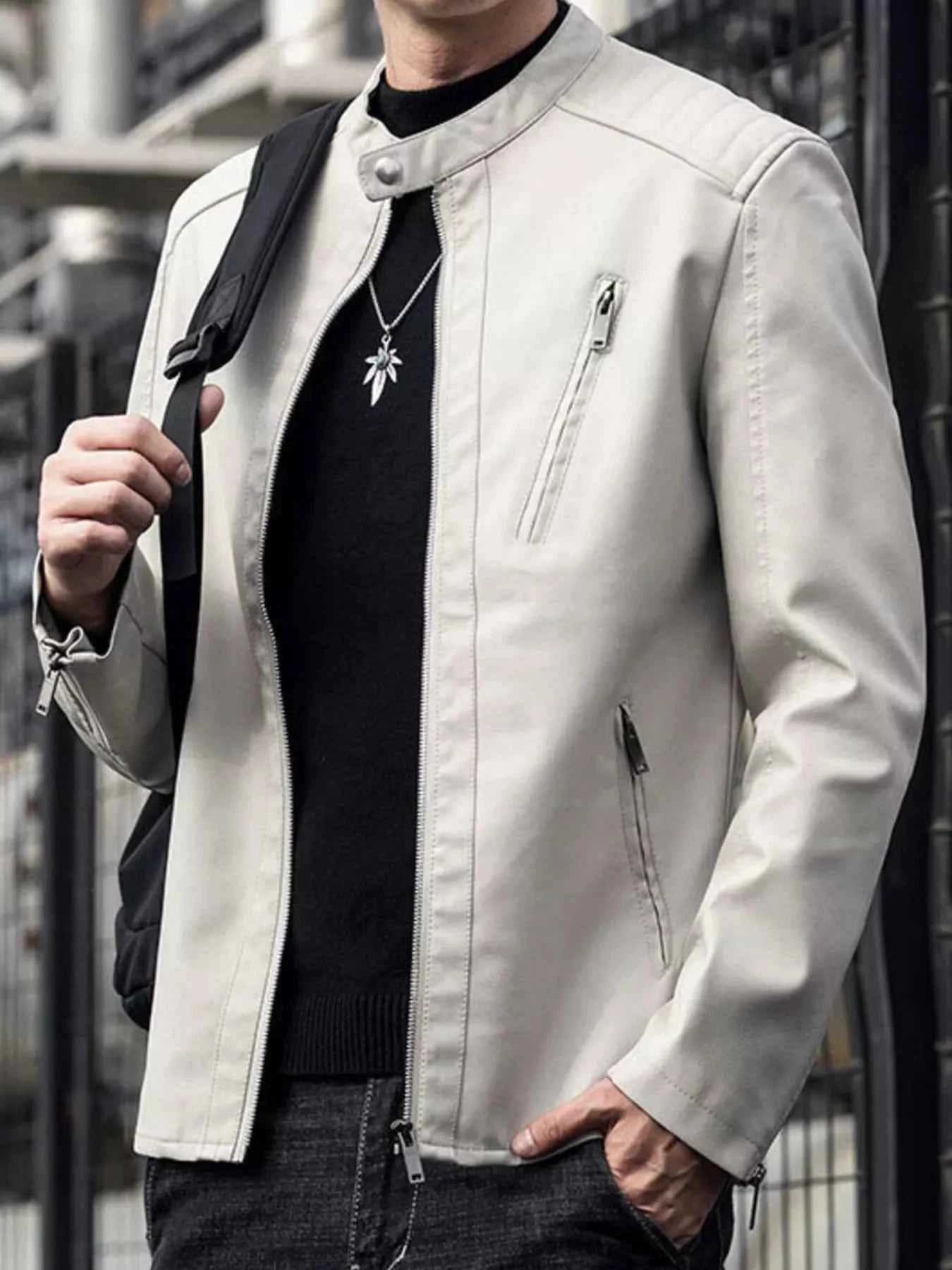 Men's Plus Size Zip Up Long Sleeve Jacket
