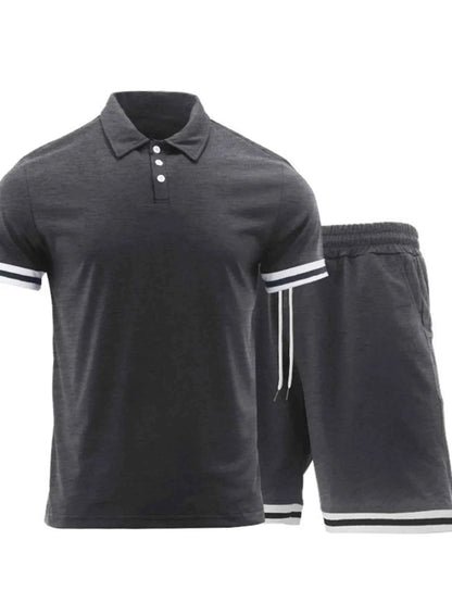 Men's Short Sleeve Polo and Shorts Set