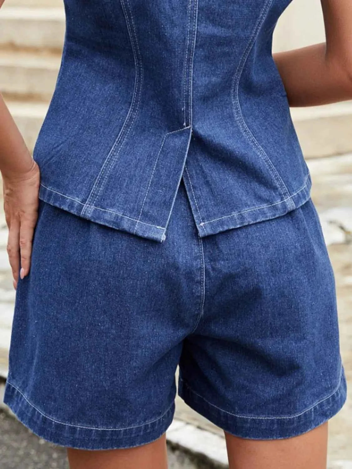 High-Waisted Denim Shorts