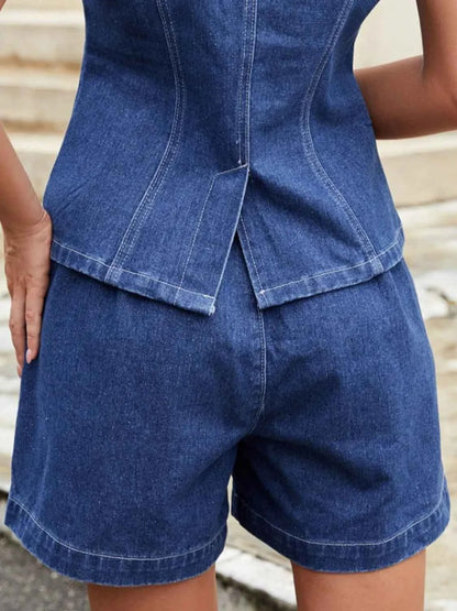 High-Waisted Denim Shorts