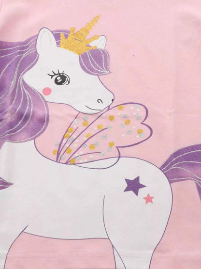 Children's Cute Unicorn Graphic Short Sleeve T-Shirt