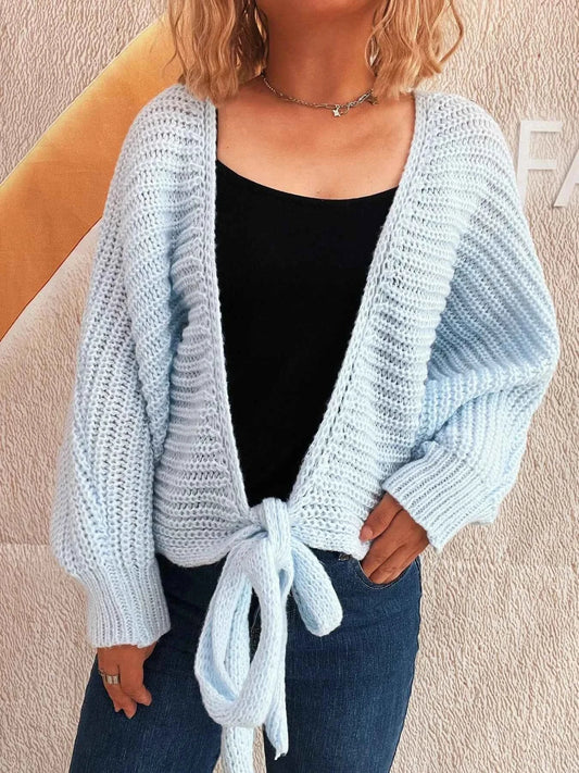Tie Front Long Sleeve Cardigan