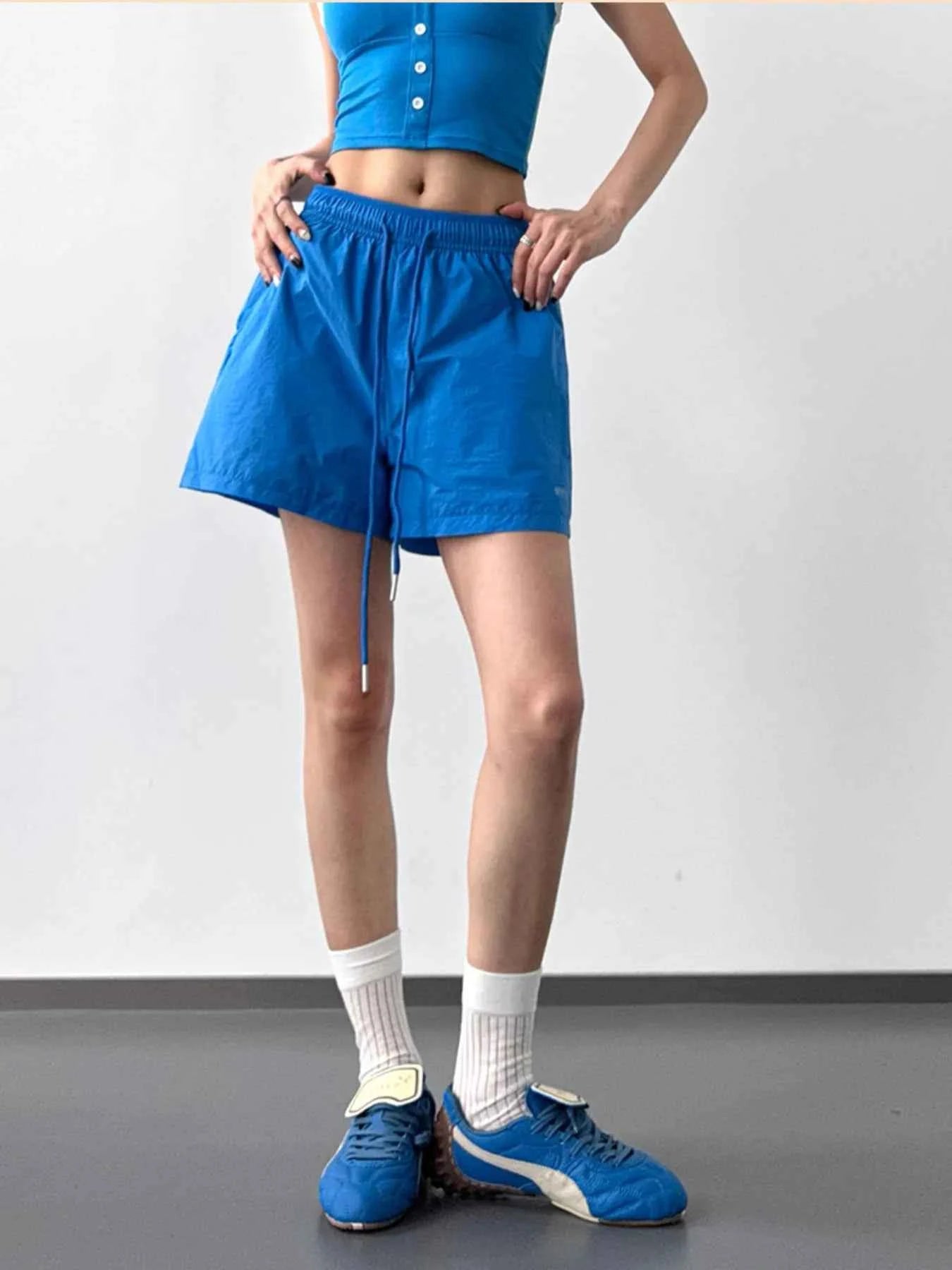High Waisted Drawstring Shorts