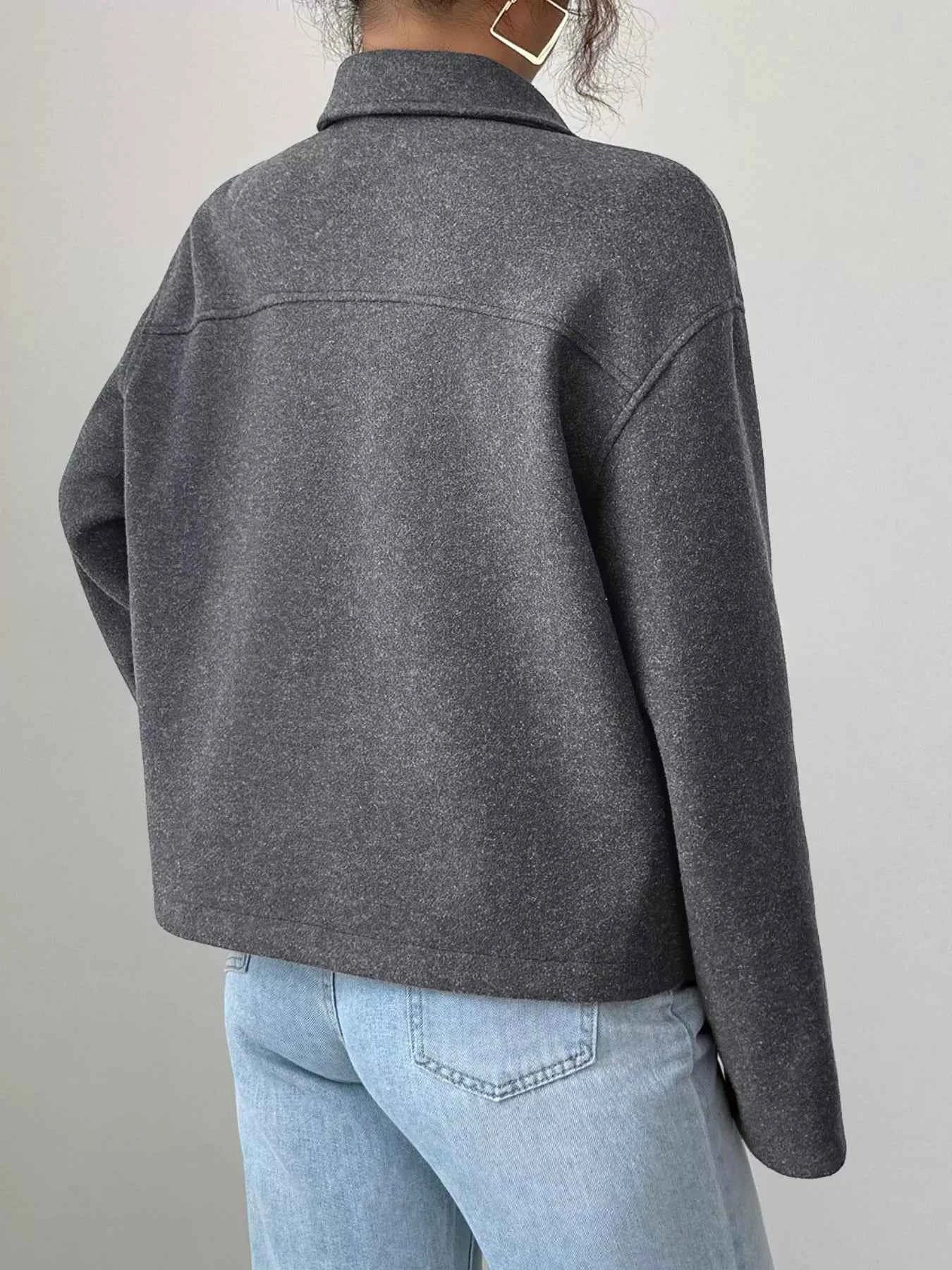 Casual Zip-Up Long Sleeve Jacket