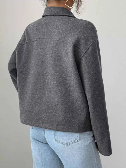 Casual Zip-Up Long Sleeve Jacket