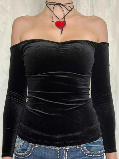Off-Shoulder Long Sleeve Top