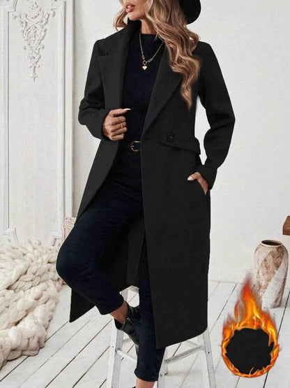 One Button Wool Blend Overcoat