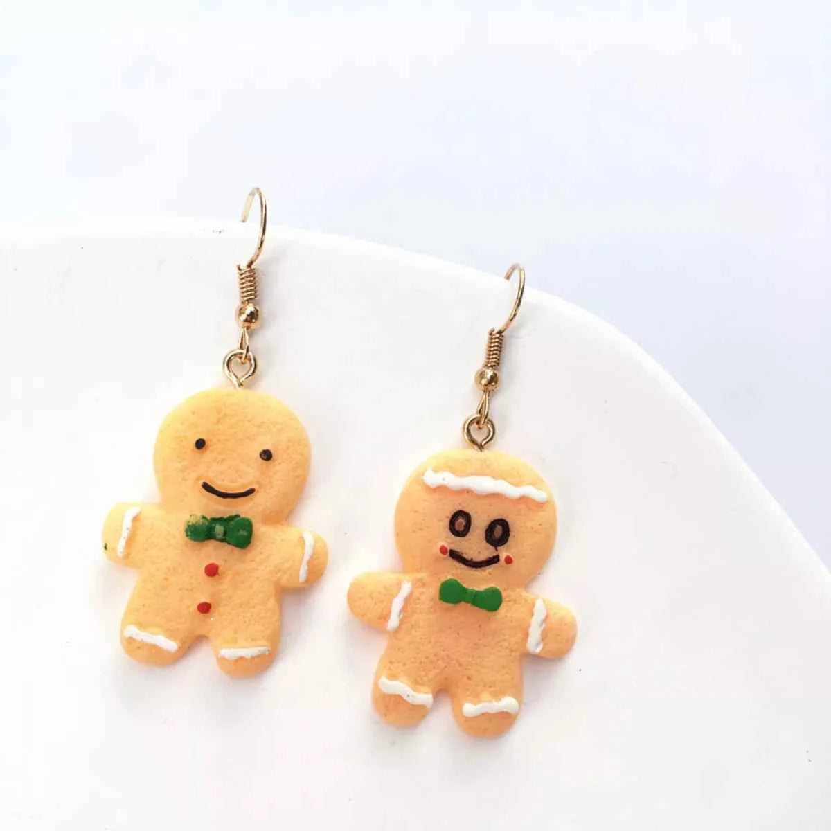 Christmas Gingerbread Man Drop Earrings