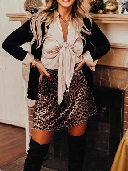 Leopard Tiered Mini Skirt