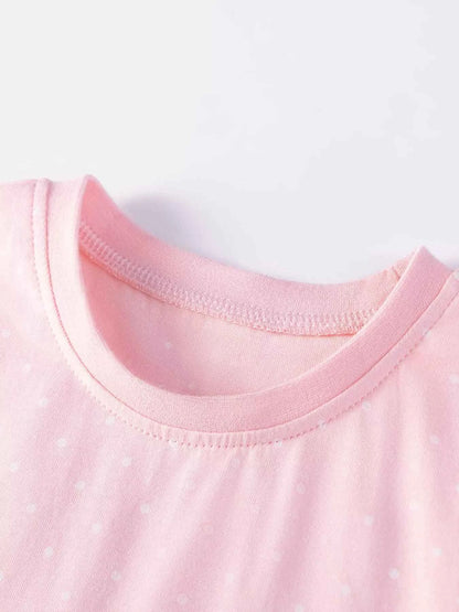 Children's Bunny Polka Dot Short Sleeve Dress