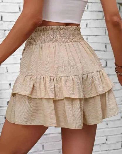 Ruffle Layered High Waist Casual Skort