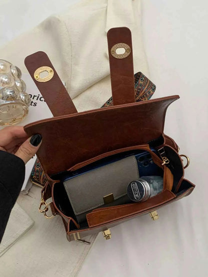 Vintage Barrel Crossbody Bag with Charm