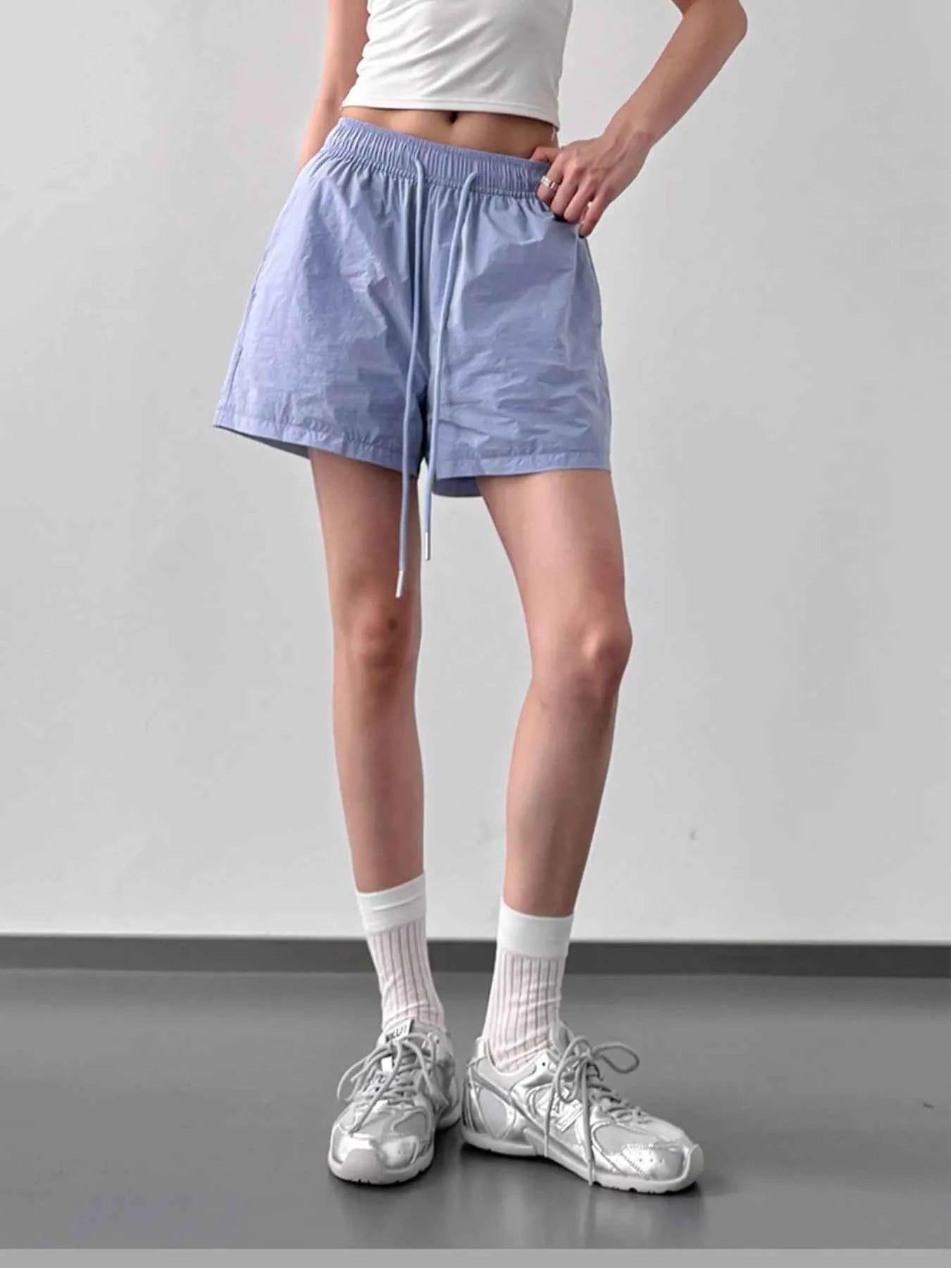 High Waisted Drawstring Shorts