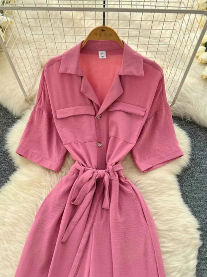 Tie Waist Wide Leg Jumpsuit
