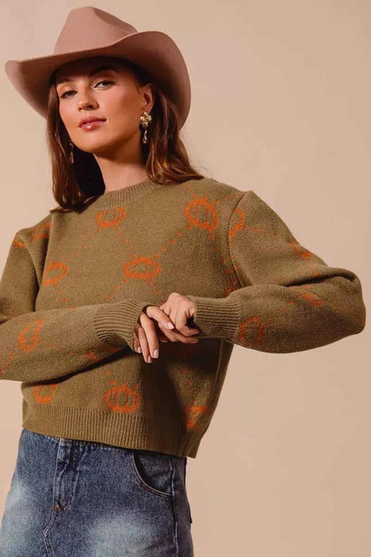 SO ME Pumpkin Rhombus Halloween Thanksgiving Sweater