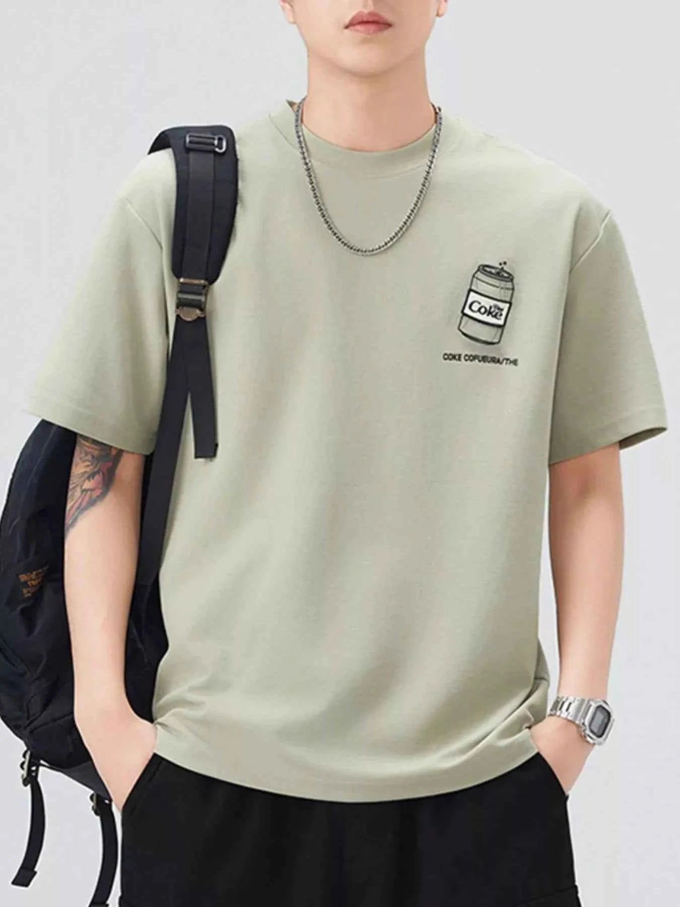 Men's Plus Size Round Neck Short Sleeve T-Shirt