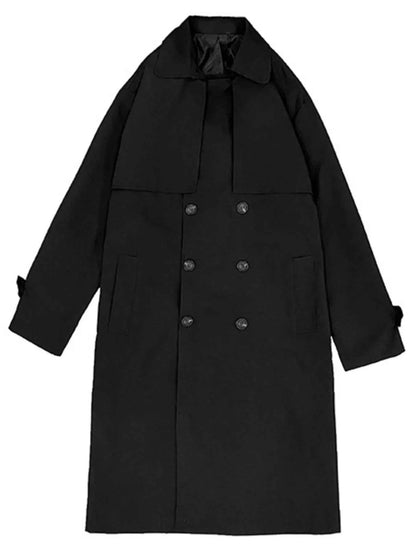 Men's Collared Neck Long Sleeve Trench Coat