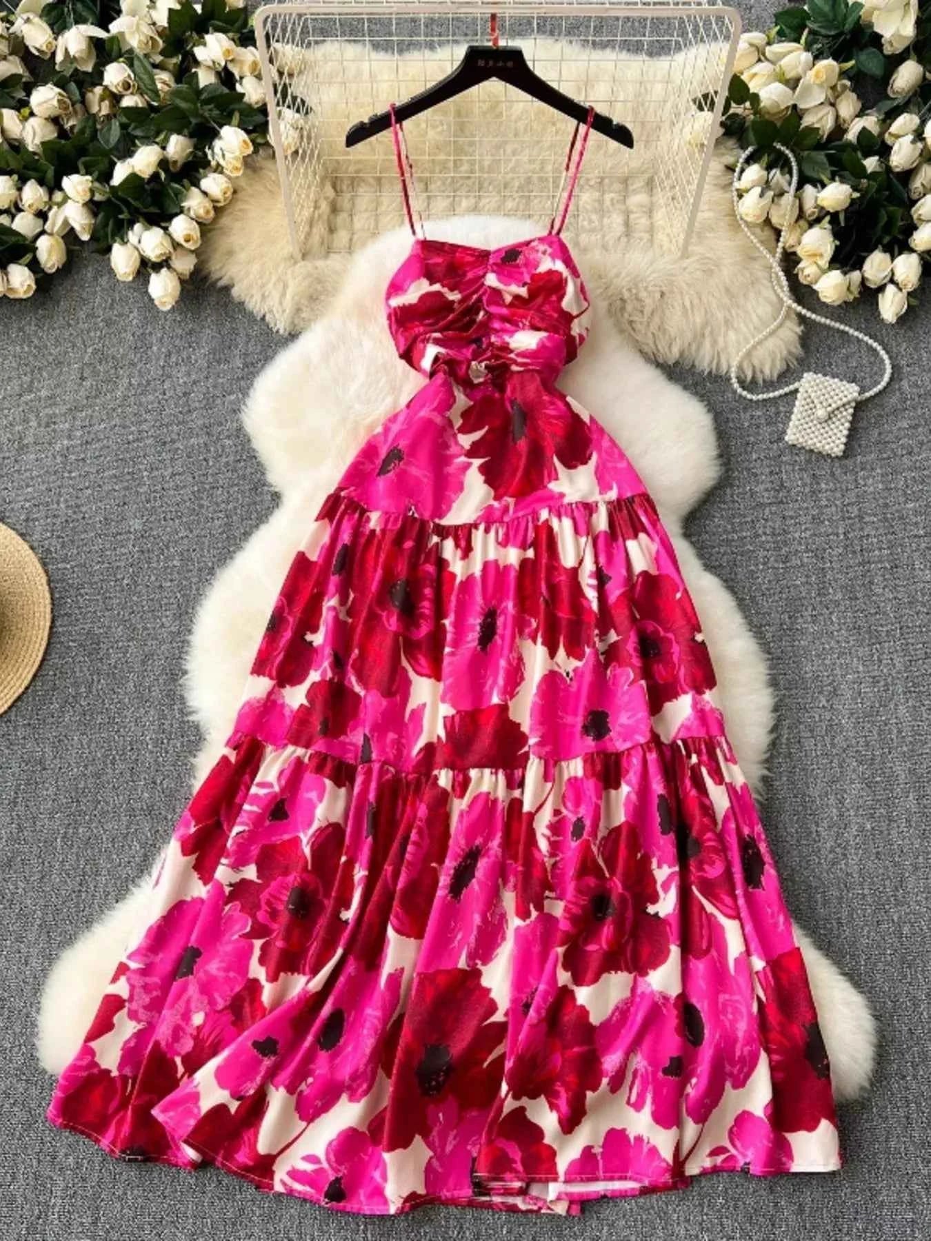 Floral Print Tiered Cami Dress