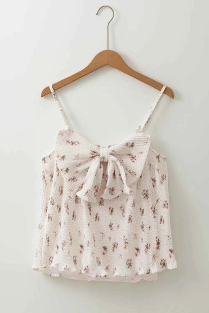 Floral Bow Back Scoop Neck Cami