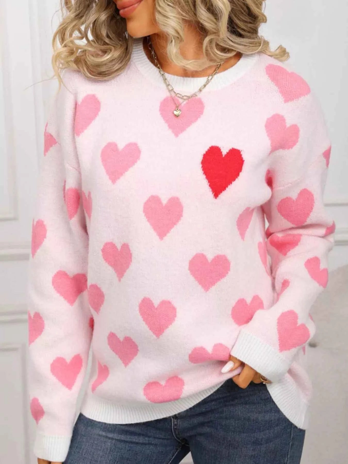 Valentine's Day Heart Crew Neck Sweater