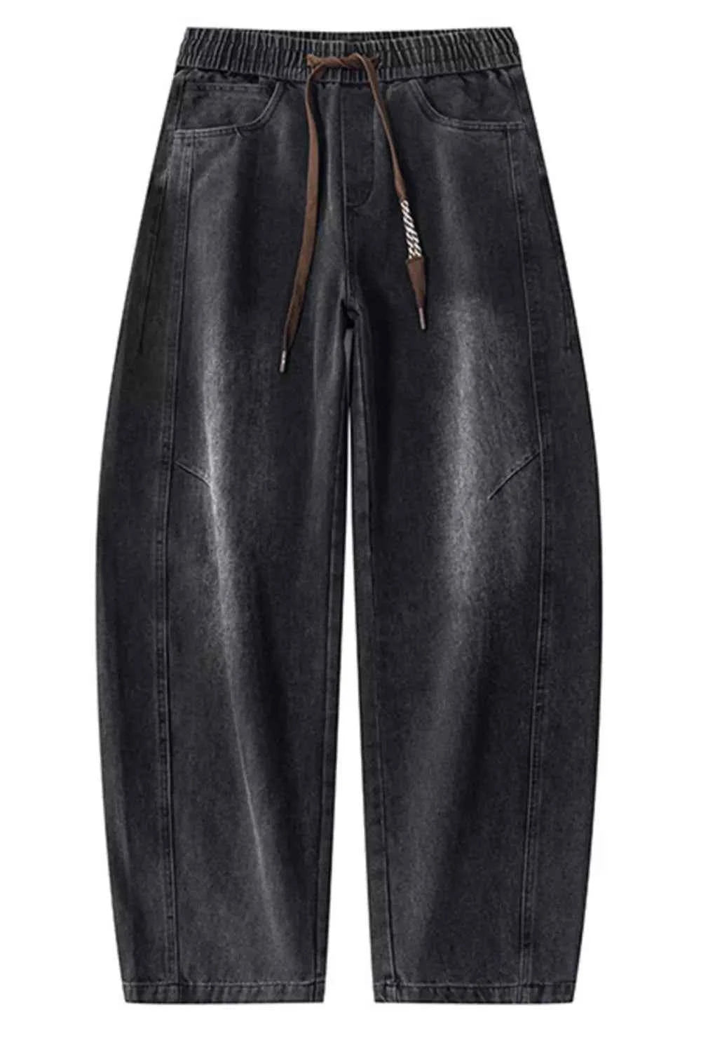Men's Plus Size Vintage Wash Wide Leg Jeans