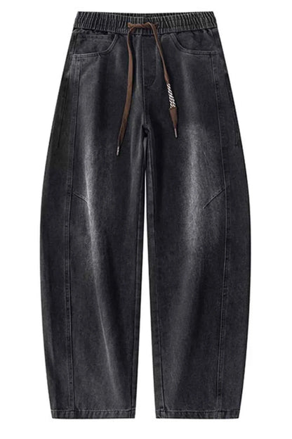 Men's Plus Size Vintage Wash Wide Leg Jeans