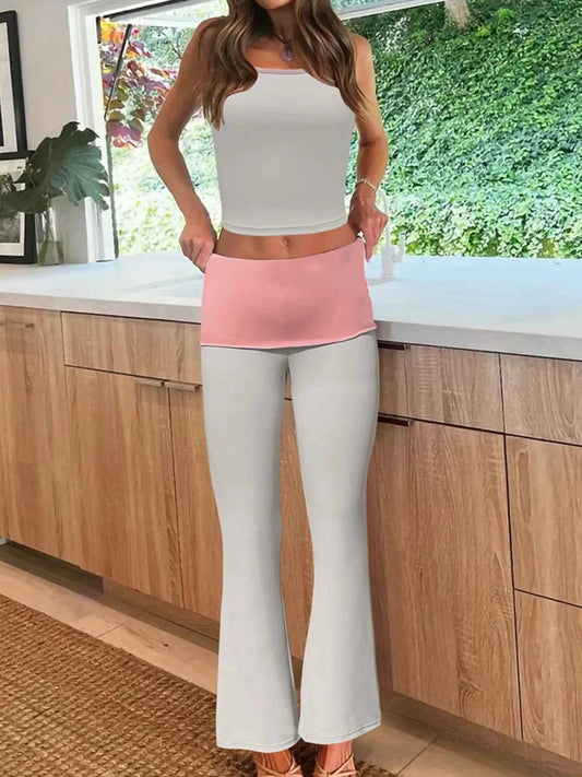Contrast Trim Tank and Pants Active Set