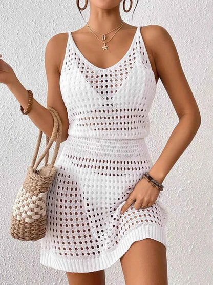 Crochet Sleeveless Knit Cover Up Dress