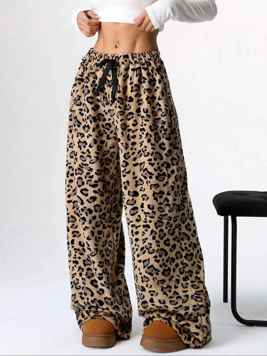 Leopard Wide Leg Pants