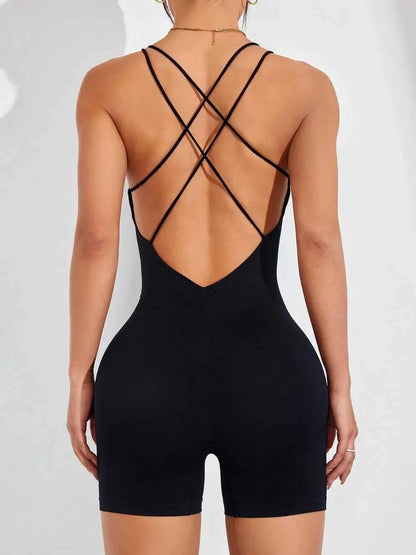 Spaghetti Strap Crisscross Romper