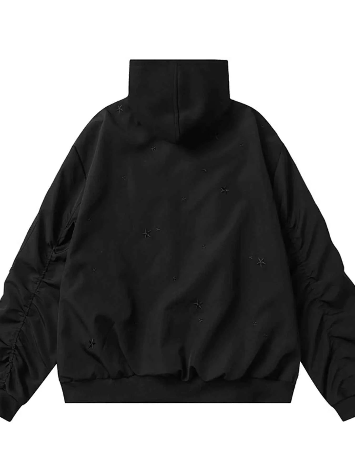 Men's Star Zip Up Hooded Jacket