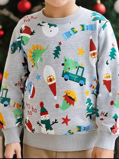 Children's Christmas Print Crewneck Sweatshirt