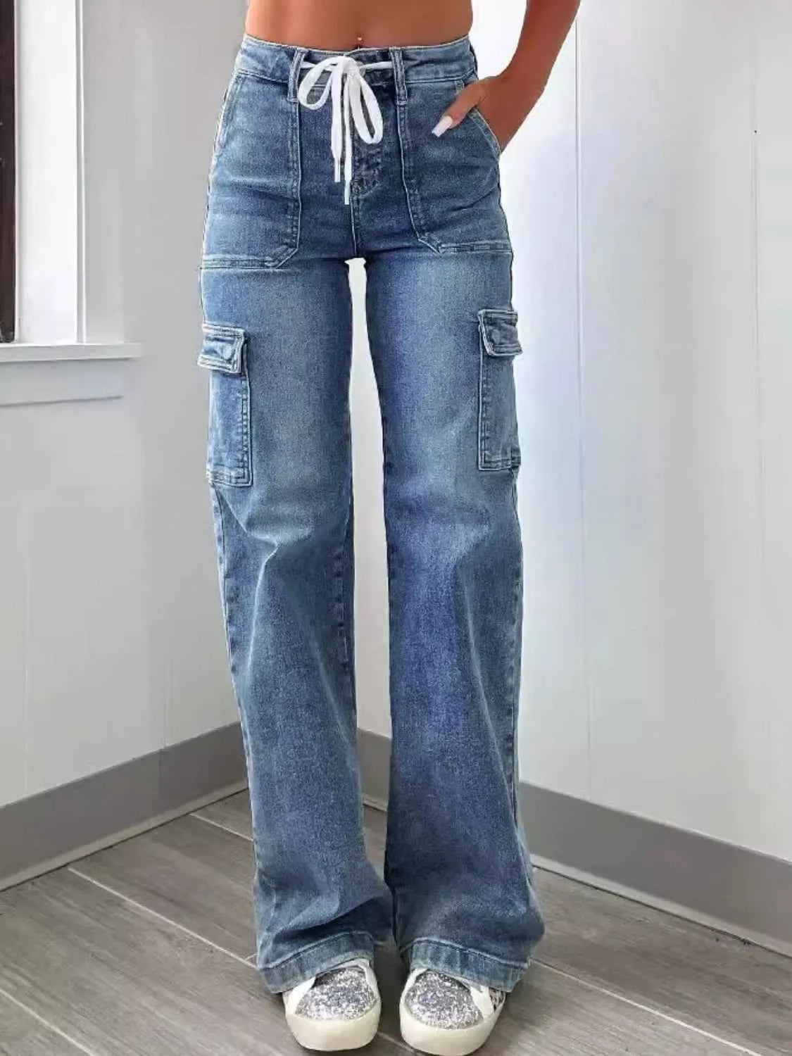 Washed Jeans with Pockets