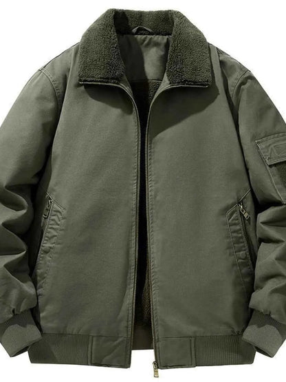 Men's Plus Size Zip Up Long Sleeve Sherpa Jacket