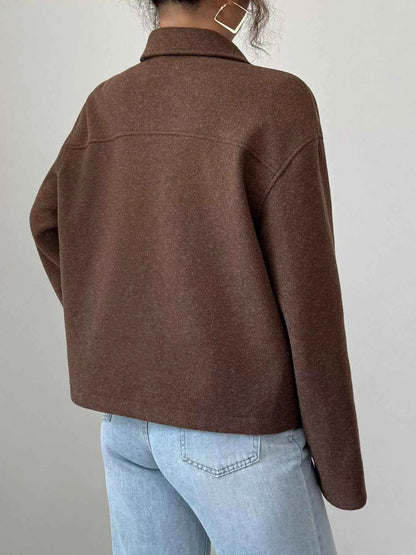 Casual Zip-Up Long Sleeve Jacket