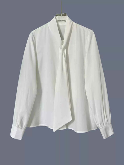 Tie-Neck Long Sleeve Blouse
