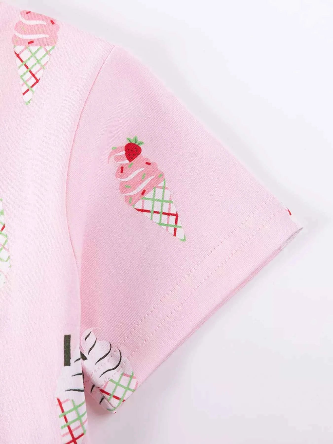 Children's Ice Cream Print Casual Dress