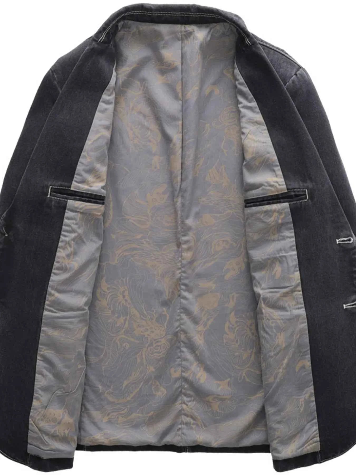 Men's Full Size Lapel Collar Long Sleeve Blazer Plus Size