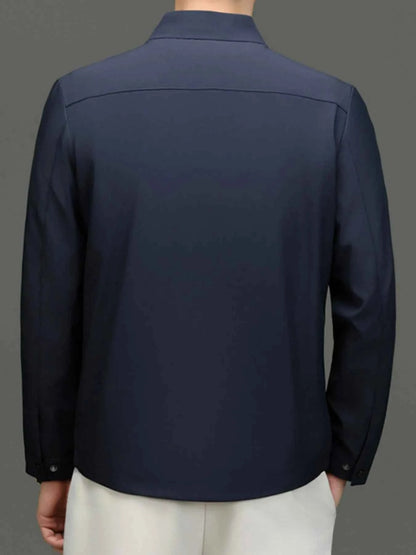 Men's Plus Size Button Up Long Sleeve Jacket