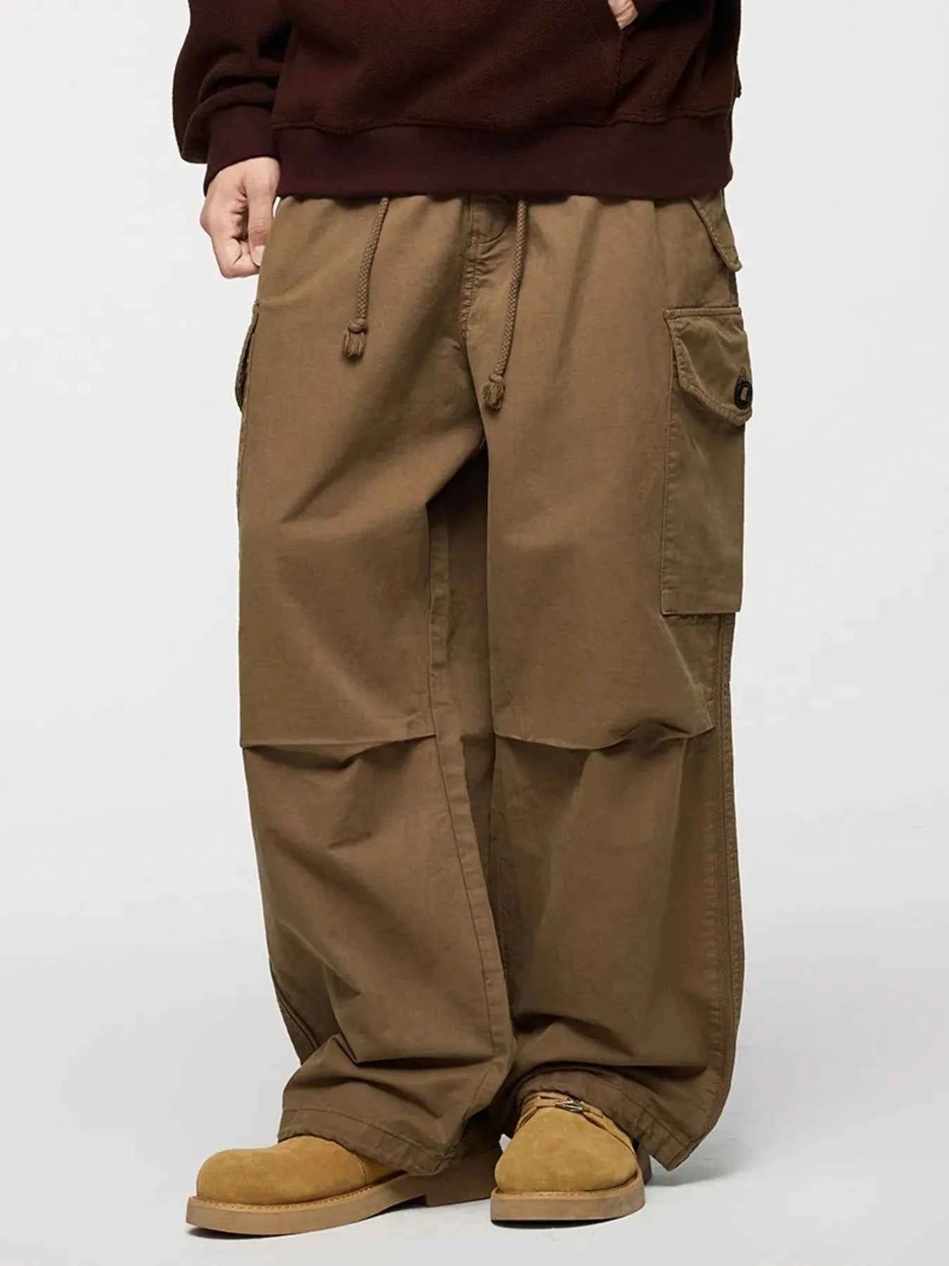 Men's Wide Leg Cargo Pants with Multi-Pocket