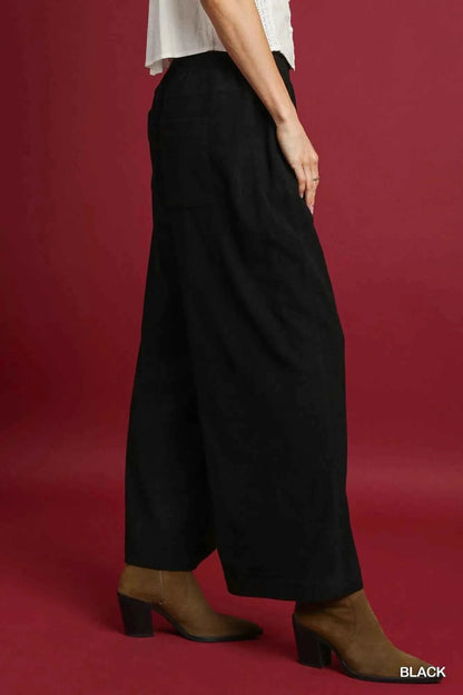 Umgee Wide-Leg Corduroy Pants