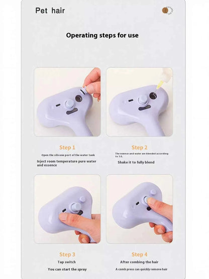 One-Touch Spray Pet Hair Remover Comb