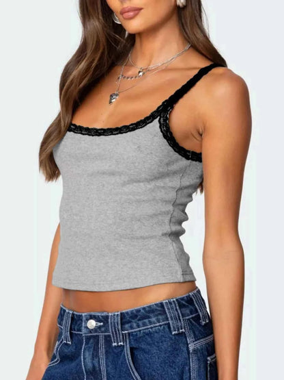 Lace Detail Contrast Trim Cami