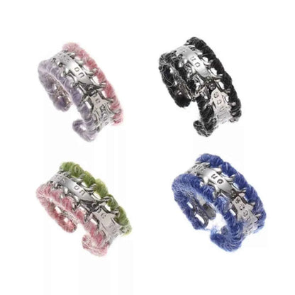 Brass Yarn-Wrapped Open Ring