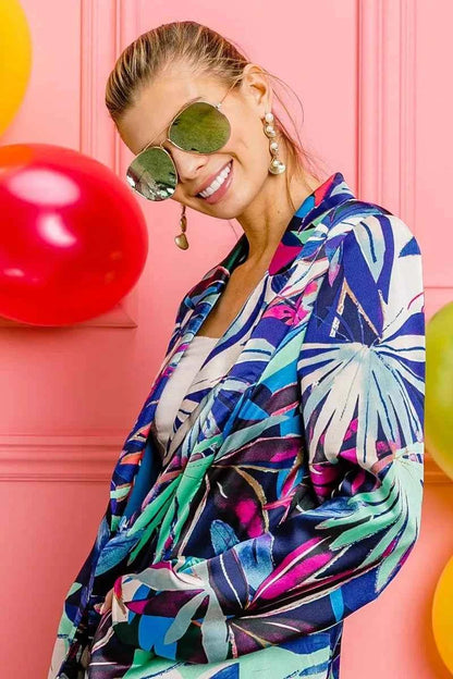 BiBi Thin Satin Tropical Single Blazer