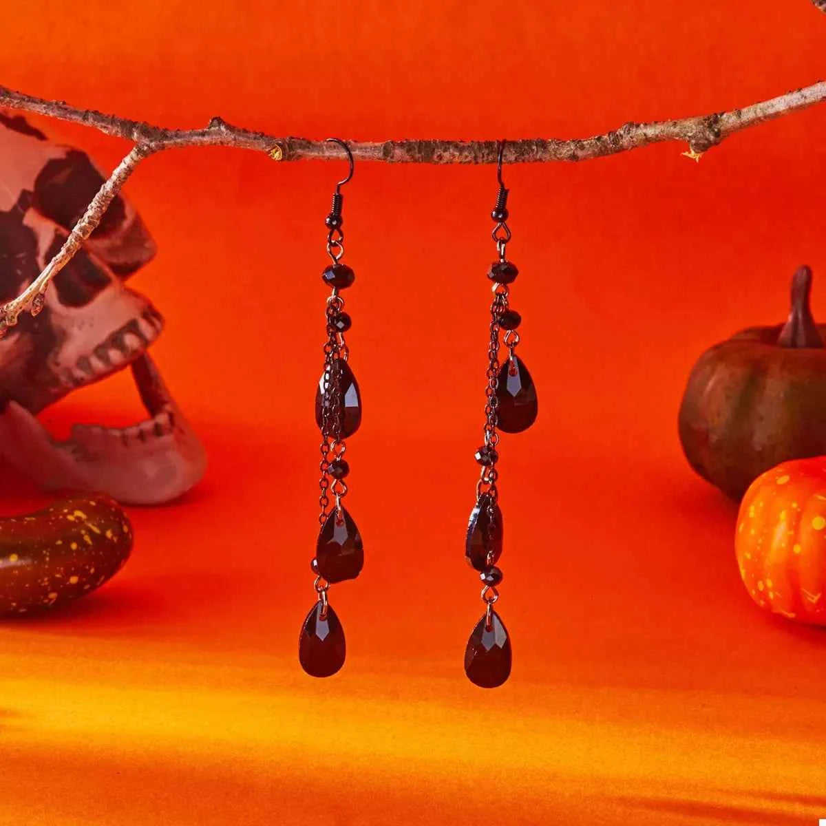 Halloween Teardrop Chain Dangle Earrings