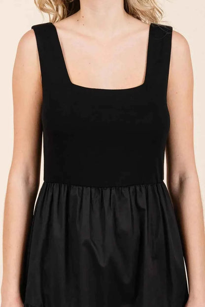 Mittoshop Mix Media Square Neck Maxi Dress