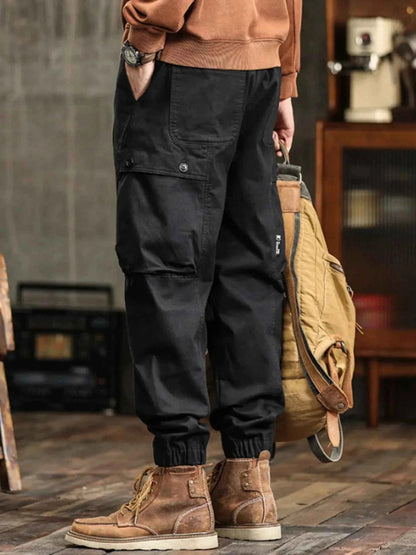 Men's Full Size Pocketed Loose Fit Joggers Plus Size